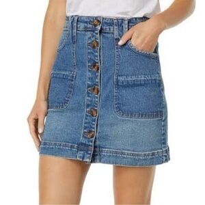 Blank NYC Blue A-line Mini High Rise Skirt 25